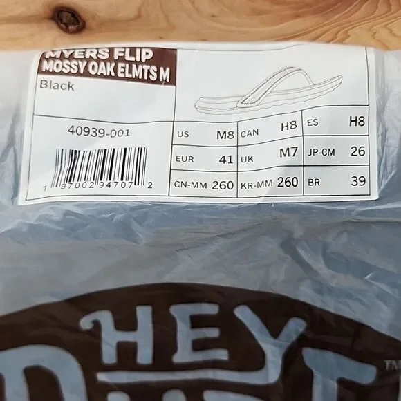 NWT Hey Dude Myers Flip Mossy Oak Fishing Size 8 - Picture 8 of 9